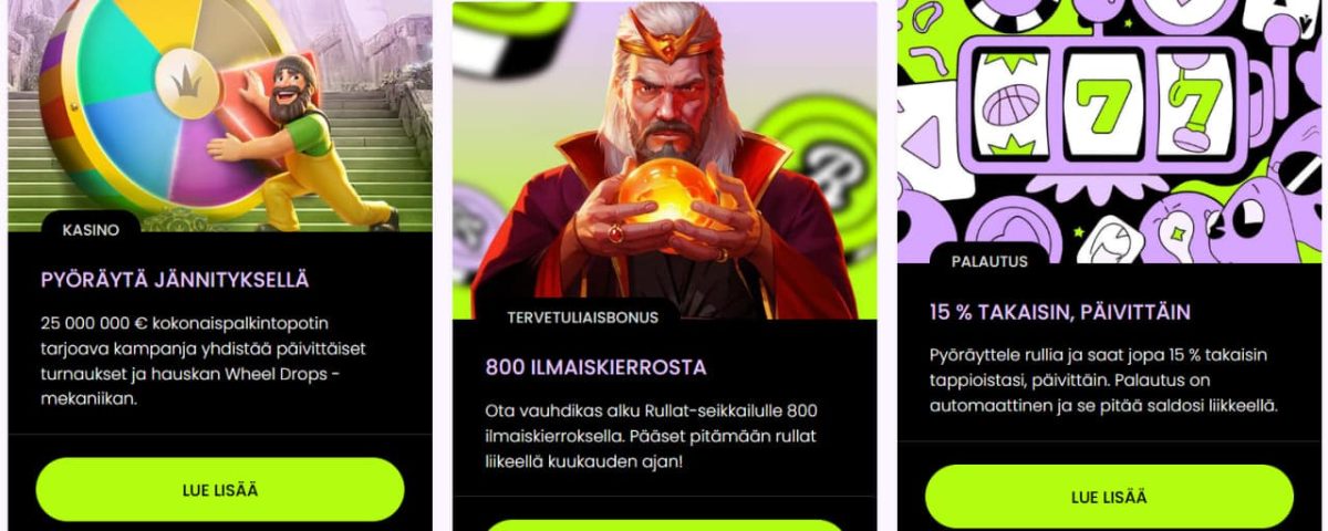 Rullat Casino bonukset: ilmaiskierrokset ja cashback-etu image 2