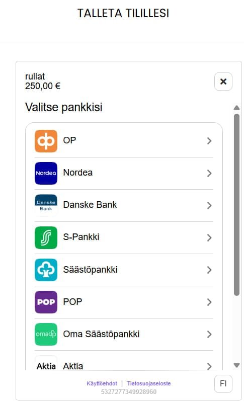 Rullat Casino – maksutavat: Brite ja nopeat kotiutukset image 1